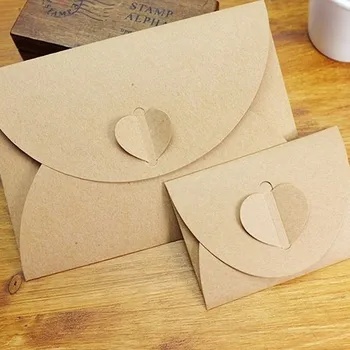 

South Korea Creative Stationery Retro Creative Love Style Large Small Number Kraftpaper Solid Color Folding Envelope