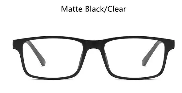 matte black clear Новые мужские оправы, очки с прозрачными линзами, очки для чтения близорукости, прямоугольные мужские очки, оправа с нулевыми градусами, модные дизайнерские очки - Цвет оправы: matte black clear