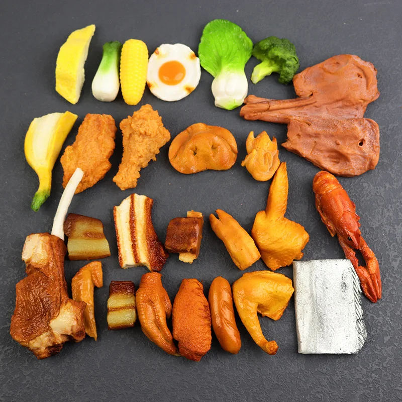 Artificial Chicken Wings Fake Food Meat Model Roast Decorations Simulation Foods Sausage Mold for Photography Props |
