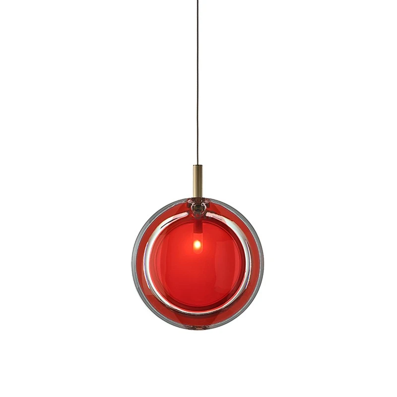 Red Пост-Современный Креативный стеклянный подвесной светильник Ретро Бар Кафе деко подвесной светильник Atr Дизайн Роскошный висячий светильник Luminaria освещение для отеля - Цвет корпуса: Red