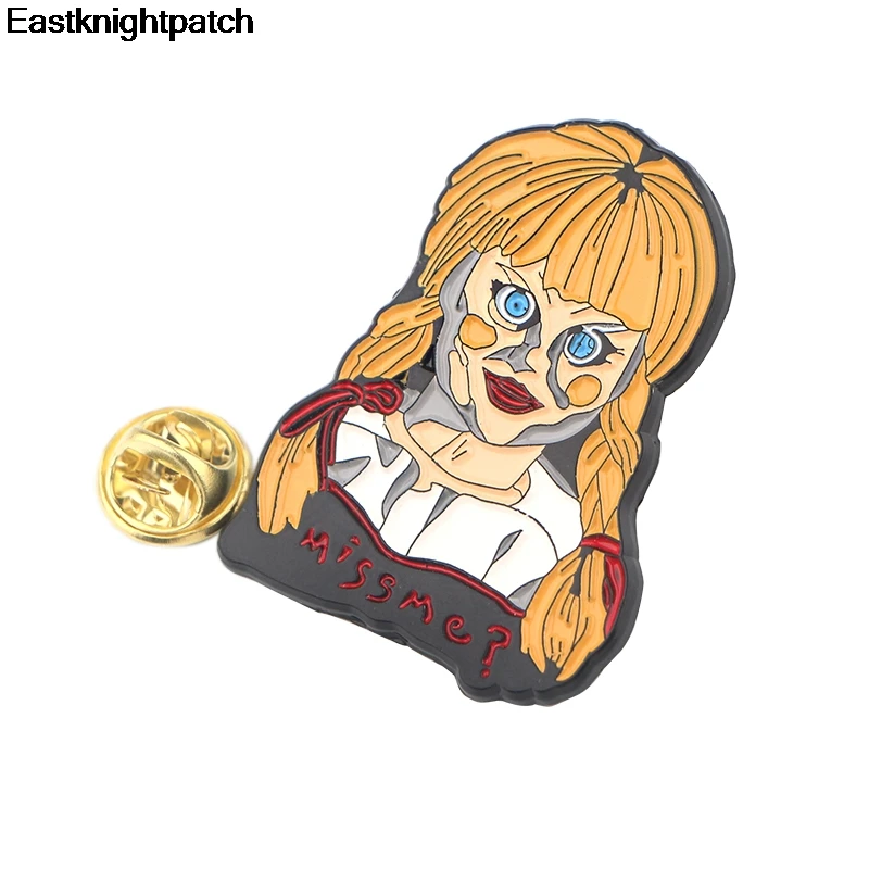 Annabelle террор призрак ужас знаки различия для женщин и мужчин рюкзак шляпа одежда обувь diy украшения панк Броши ремесло поставка E0994