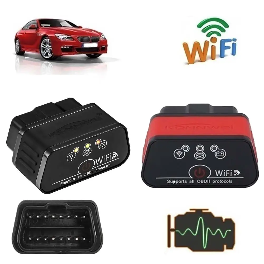 KW901 WiFi OBDII автомобильный Автомобильный диагностический сканер неисправностей для Android iOS Популярный бутик