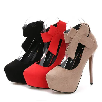 

Round Toe Platform High Heels Women Shoes Designer Woman Butterfly Pumps Escarpins Sexy Hauts Talons Straps Sapatos Mulher