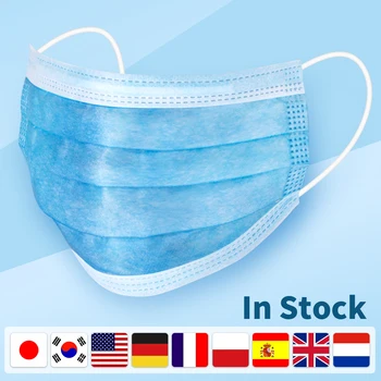 

Disposable Masks Mascarillas 10 PCS Anti Virus 3 layer Non-woven Breathable Face Mouth Masks One Time Anti Pollution