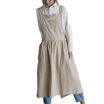 

Nordic Style Simple Apron Home Kitchen Cotton Canvas Vest Apron Caffee Restaurant Cotton Waist Apron