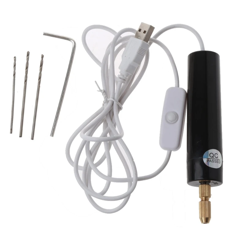 

Mini Electric Drill Handheld Drill Bits Kit Epoxy Resin Jewelry Making Wood Craft Tools 5V USB Plug Screwdriver Tool Kit