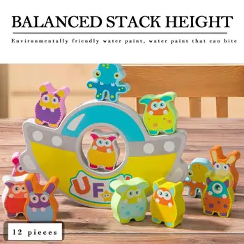 

Animal Wood Stacking Balance Building Block Table Game Children Puzzle Toy Color Shape Cognitve Educational Toys Gift for Kids