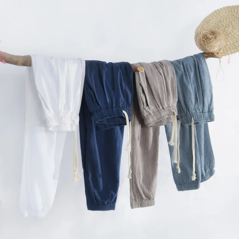 

Spring And Summer New Style Cotton Linen Slim Fit MEN'S Casual Pants Beam Leg Casual Pants Men's