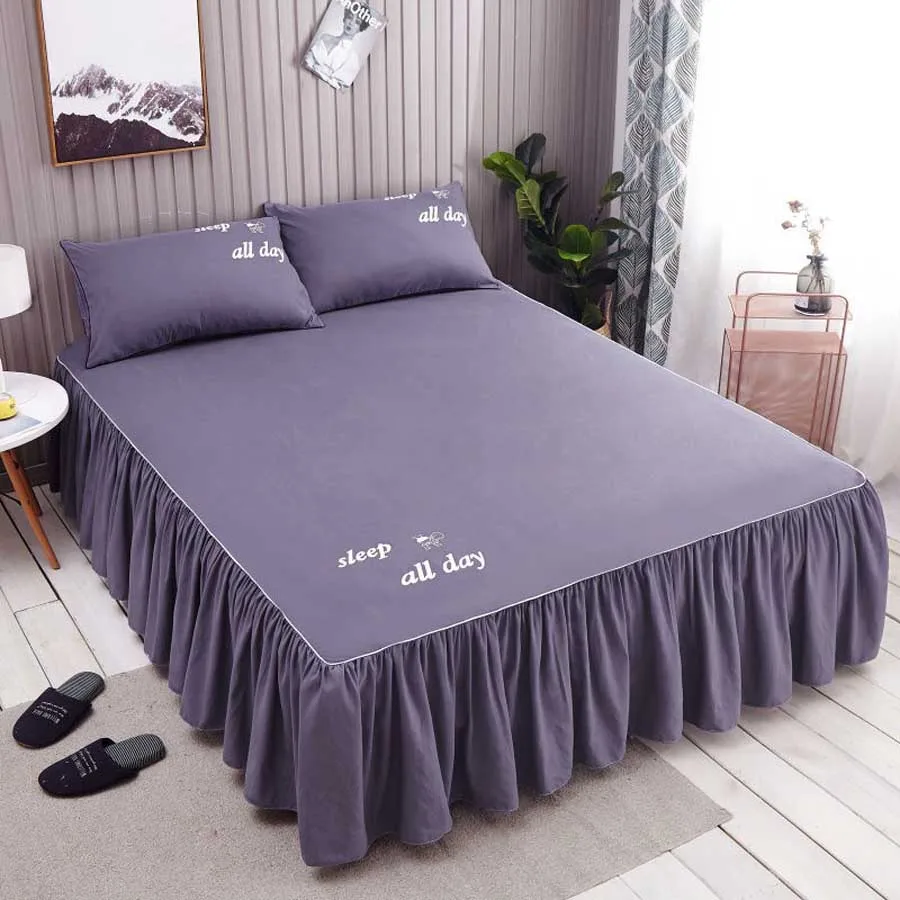 WOSTAR Nordic solid bed sheet cover bedspread summer soft comfort bedding set luxury home textiles single double queen king size 5