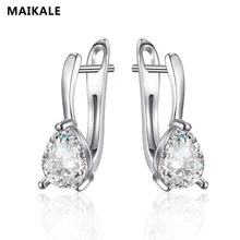 MAIKALE, новые трендовые корейские серьги-гвоздики, капли воды, темперамент, золото, серебро, цвет AAA, кубический цирконий, простые серьги для женщин