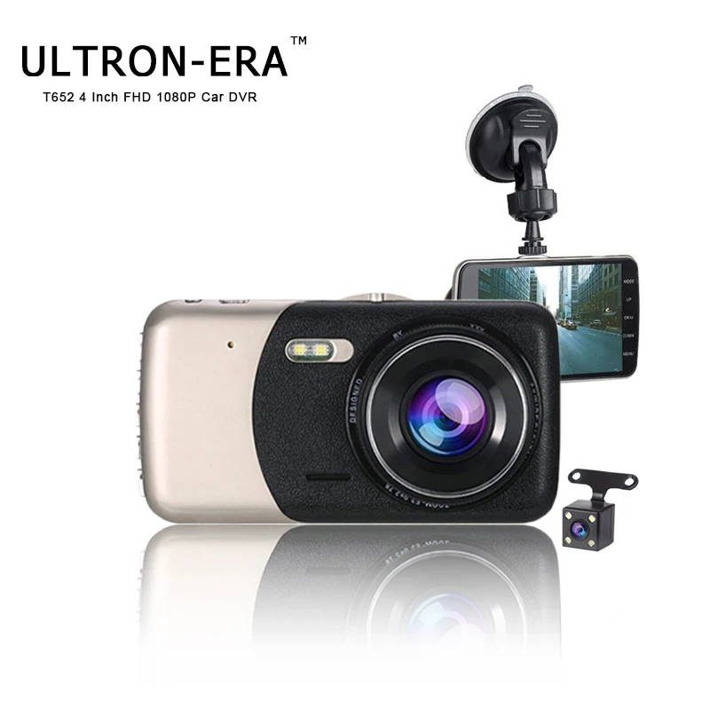 

Ultron-Era 4 Inch Vehicle Hidden Dual Lens FHD 1080P Dash Cam Video Recorder With Rear View Camera Night Vision Car Mirror DVR