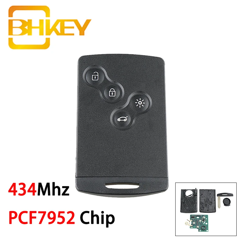 BHKEY FOR RENAULT KEY PCF7952 CHIP SMART CAR KEY FOR RENAULT MEGANE III FLUENCE LAGUNAIII SCENIC CLIO CAPTUR 433MHZ FSK