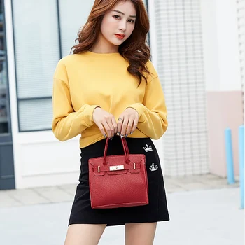 

Women Girls Fashion Casual Concise All-match Durable Solid Color Single Soulder Crossbody Handbag