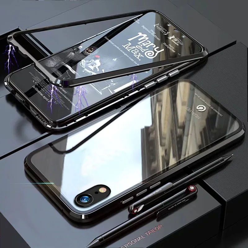 YonLinTan i Coque чехол для apple Iphone XR XS IphoneXR IphoneXS Прочный Магнитный адсорбционный чехол для телефона из закаленного стекла