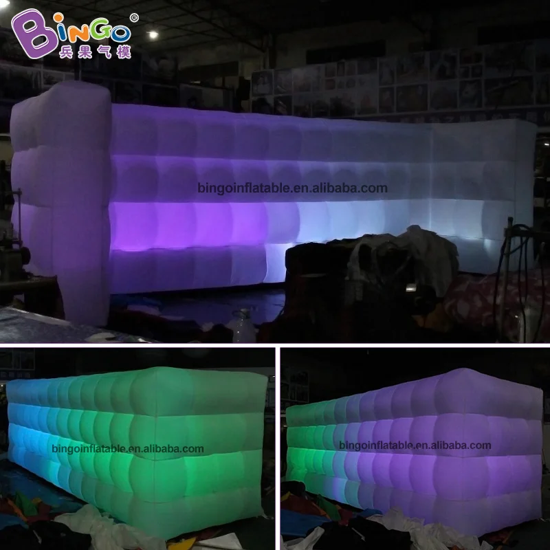 Customized 8x2.5x2.5M White Inflatable LED Lights Wall for Event Decoration / Inflatable Background Wall with LED Lighting Toys 4