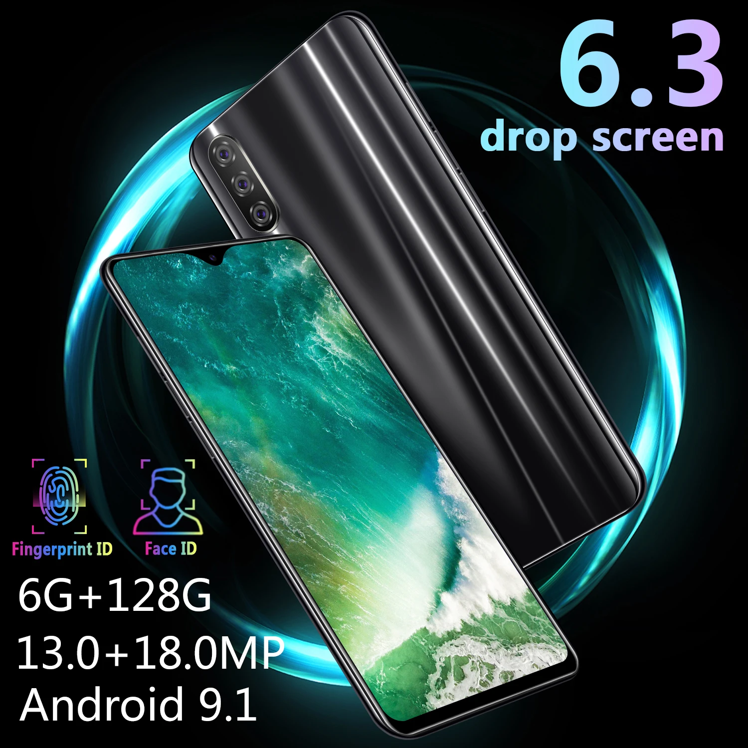 CHAOAI M9 Smartphone 6GB 128GB Global Version Smart Cell Phone 6 3 inch Water Drop Screen 1