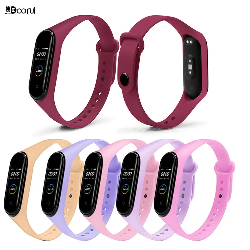 BOORUI Bracelet for Xiaomi Mi Band 3 4 Strap Silicone watch band
replacement smart accessories for xiaomi mi band 3 4