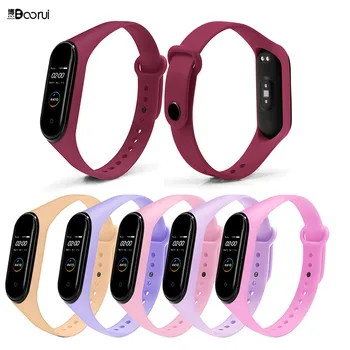 

BOORUI Bracelet for Xiaomi Mi Band 3 4 Strap Silicone watch band replacement smart accessories for xiaomi mi band 3 4