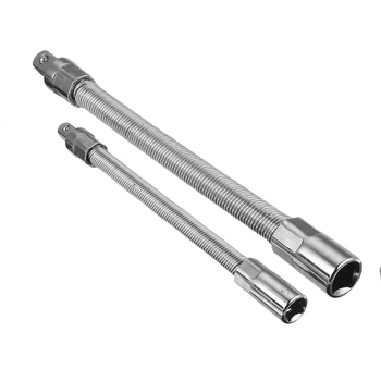 

1/4 Inch 3/8 Inch Flexible Shaft Ratchet Socket Wrench Square Head Drill Extension Rod Bar Adapter Tool