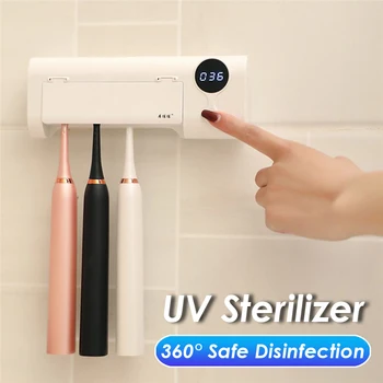

Anti-Bacteria UV Light Smart Induction Disinfectant Large Battery Toothbrush Sterilizer Box Holder Dental Care Wall Mount Home