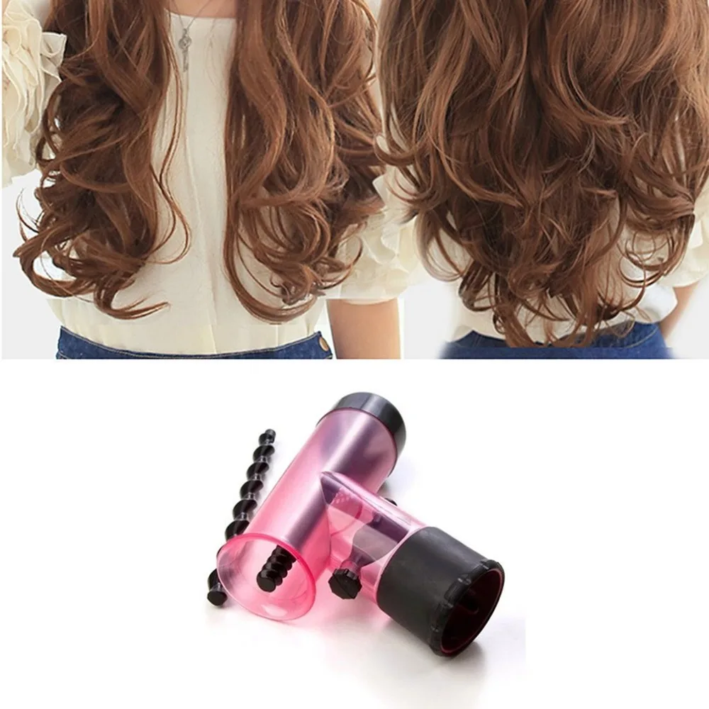 

Portable Size Hair Dryer Diffuser Magic Wind Spin Detachable Drying Blow Hair Diffusers Roller Curler Women Hair Styling Tool