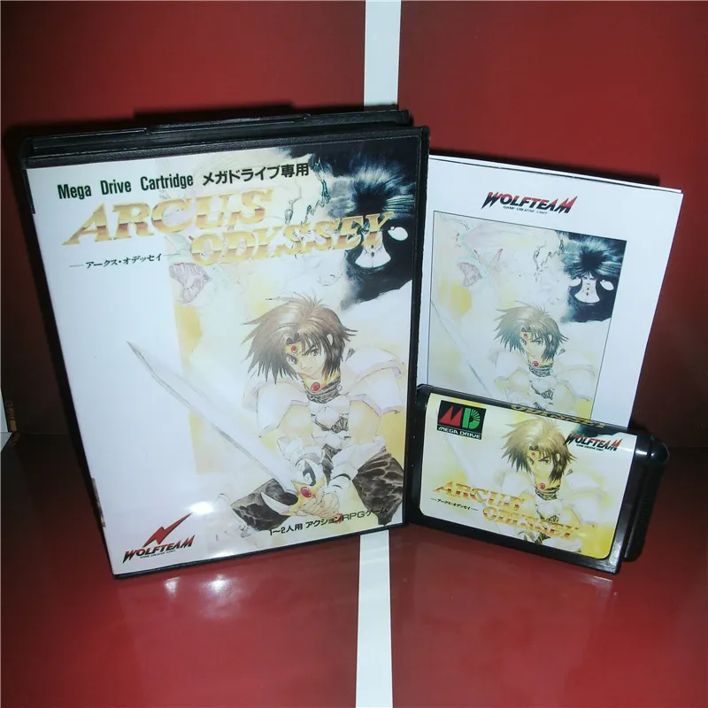 MD games card-Arcus Odyssey Japan чехол с коробкой и руководством для MD MegaDrive Genesis видеоигровая консоль 16 бит MD card