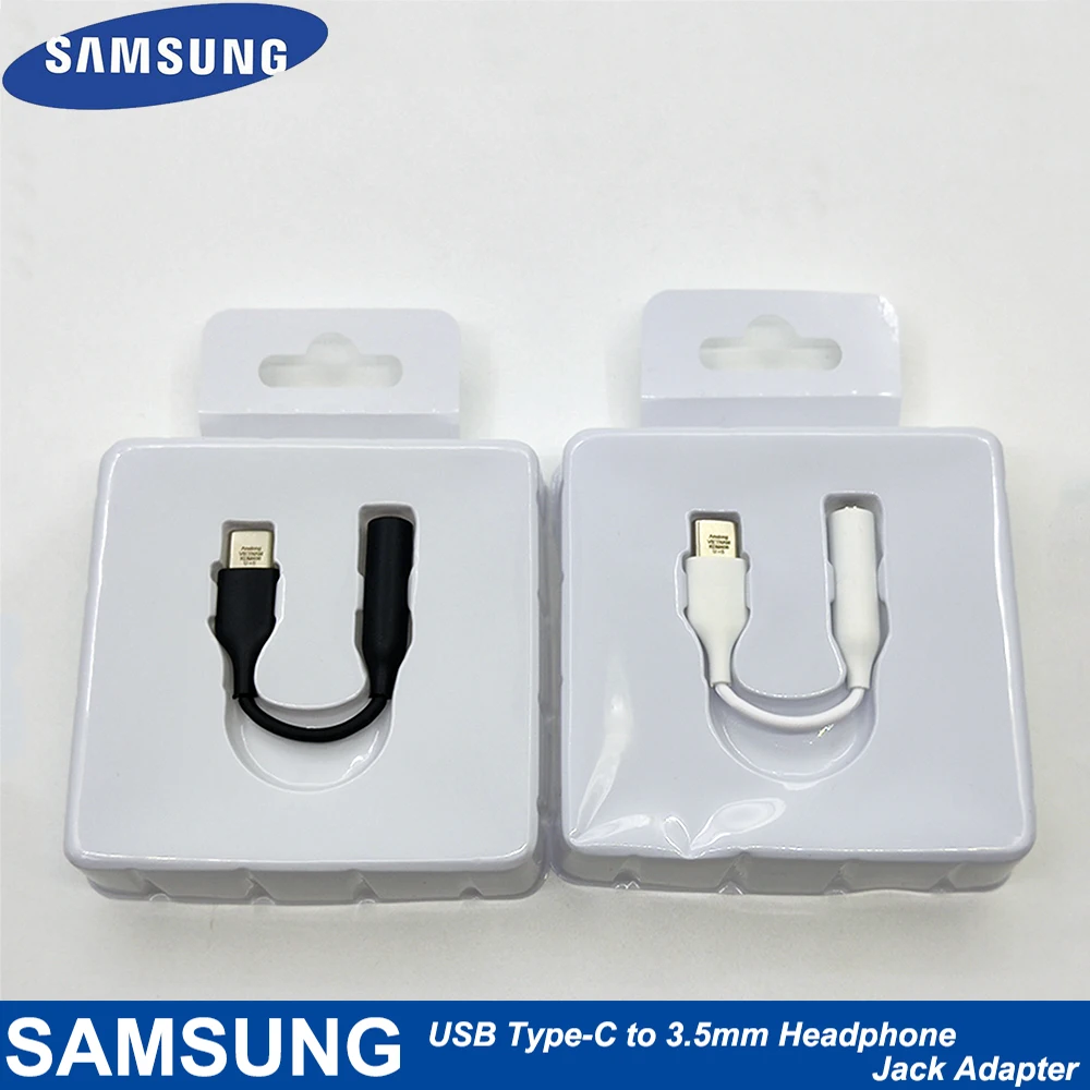 100% Samsung USB Type-C Male To 3.5mm Earphone AUX Audio Cable USB C to 3.5 Adapter Converter For GALAXY A8+ 2018 Note10 Pro cell phone plug adapter