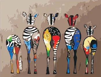 

Five Colorful Horses Shadow Animal Hand-Painted Abstract Oil Painting DIY Diamond Painting