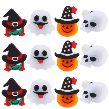 

12Pcs Halloween LED Glow Light Ring Soft Plastic Luminous Ring (Matchable Color)