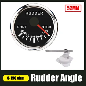 Image 1 - 52mm Rudder Angle Indicator Gauge 0 190 ohm Sail boat Rudder Angle Meter With Mating Sensor Red Backlight 12V 24V