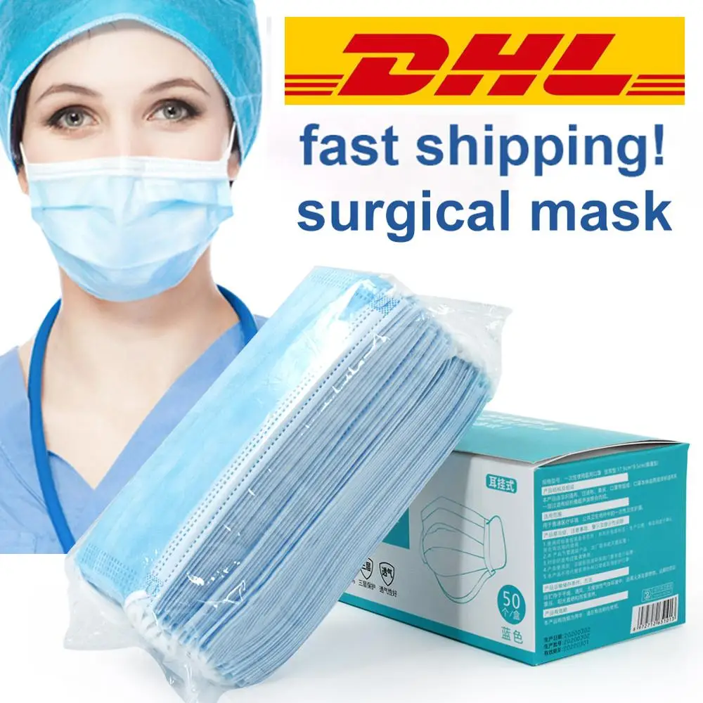 

Medical Surgery CE FDA Face Mouth Anti Virus Mask Disposable Protect 3 Layers Filter Dustproof Earloop Non Woven Mouth Masks