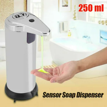 

250ml Stainless Steel Automatic Soap Dispenser Handsfree Automatic IR Smart Sensor Touchless Soap Liquid Dispenser Home Supplies