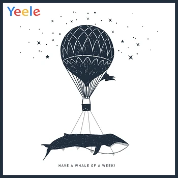 

Yeele Decor Painting Starry Hot Air Balloon Whale Photography Backdrops Personalized Photographic Backgrounds For Photo Studio