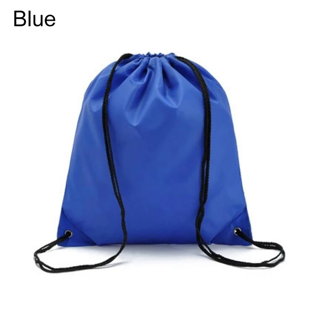 1 шт. прочный нейлоновый рюкзак на шнурке, простая или Персонализированная спортивная сумка для спортзала, мешок для обуви, органайзер для одежды - Цвет: Синий