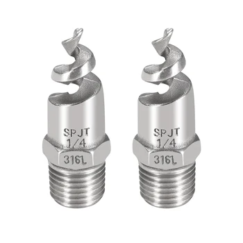 

uxcell Spiral Cone Atomization Nozzle, 1/4BSPT 316 Stainless Steel Sprinkler, 2 Pcs (Bright Silver)