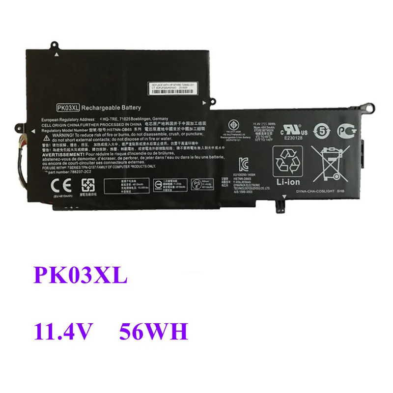 Новый аккумулятор PK03XL для ноутбука HP Spectre Pro X360 13 G1 Series M2Q55PA M4Z17PA HSTNN-DB6S 6789116-005 11 4 V 56W |