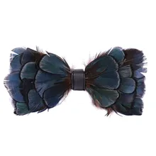 Галстук-бабочка натуральный синий перо мужской костюм рубашка ночной клуб Свадьба Жених классический тренд Высокое качество Топ класс воротник галстук-бабочка с цветочным узором