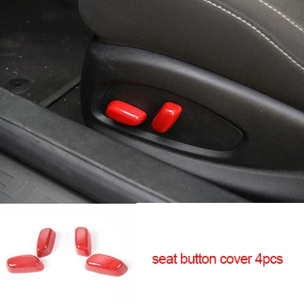 

For Chevrolet Camaro Bumblebee 2017-2020 chrome red color Seat button decorative frame 2pcs