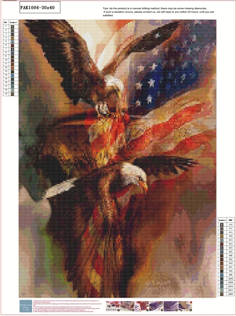 Eagle Fashion 5D Diy diamond paint Cartoon Painting Embroidery Animal Diamond art Picture full Rhinestone Christmas Home Decor | Дом и сад
