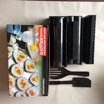 

Multi-Function liao li qi Sushi Mold 11 Set shou si qi Kitchen Gadgets Sushi Maker moldes de silicona para manualidades 3d