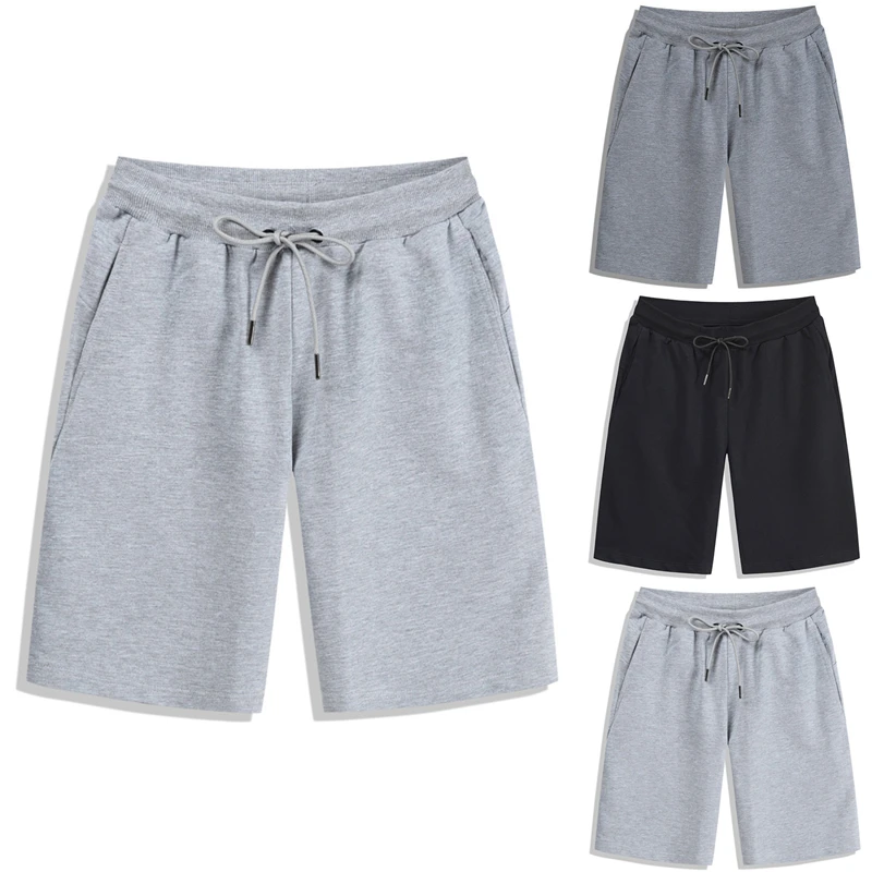 Pantalones cortos deportivos De talla grande para Hombre, Shorts con cordón De Color sólido para Fitness, Ropa De Hombre para correr