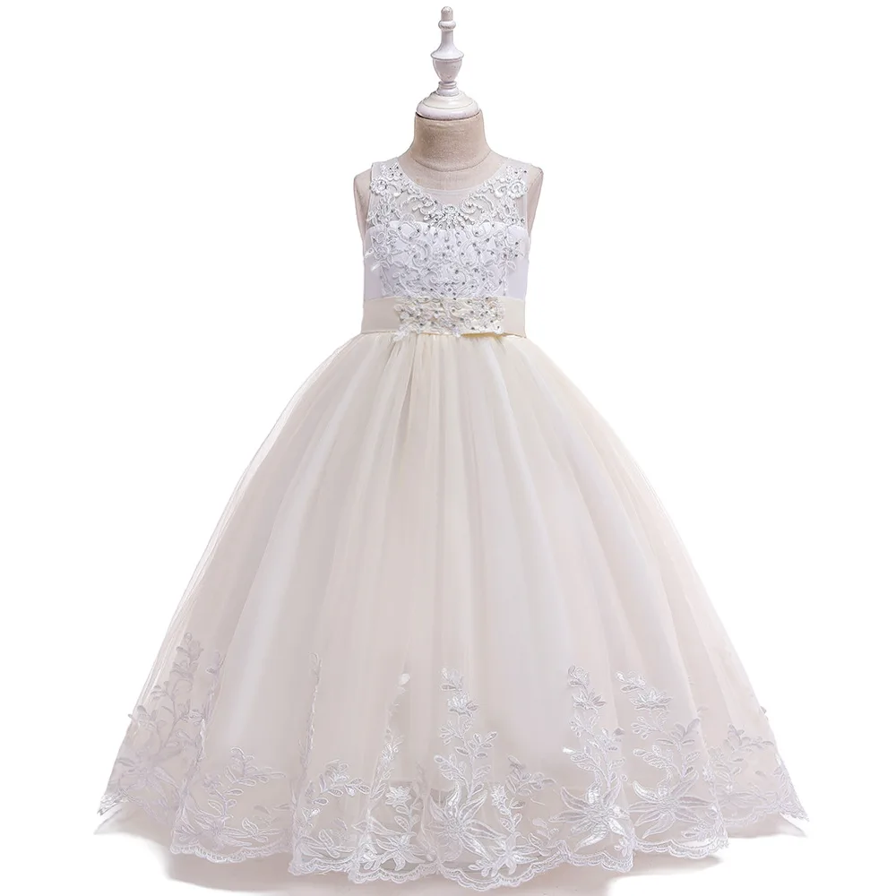 Нарядное длинное платье с цветочным узором для девочек; праздничное платье принцессы; детская официальная одежда; Детские платья для девочек; Свадебная вечерняя одежда
