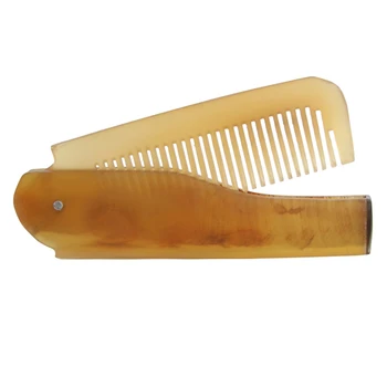 

1 Pc Yak Horn Comb Foldable Pocket Clip Moustache Beard Styling Hairdressing Folding Horn Combs
