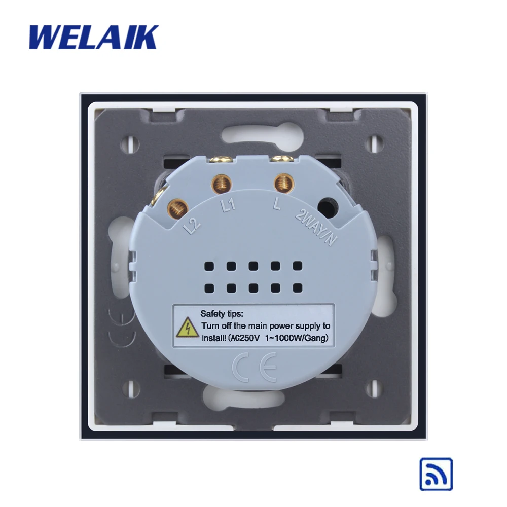 Welaik Кристалл Стекло Панель переключатель Белый настенный выключатель ЕС