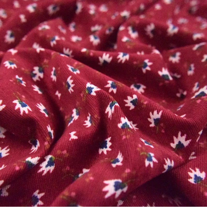 Half Meter Autumn Winter New Design Little Flower Print Cotton Corduroy Fabric For Shirt Coat Face Shoe Surface T1498 Half Meter Autumn Winter New Design Little Flower Print Cotton Corduroy Fabric For Shirt Coat Face Shoe Surface T1498