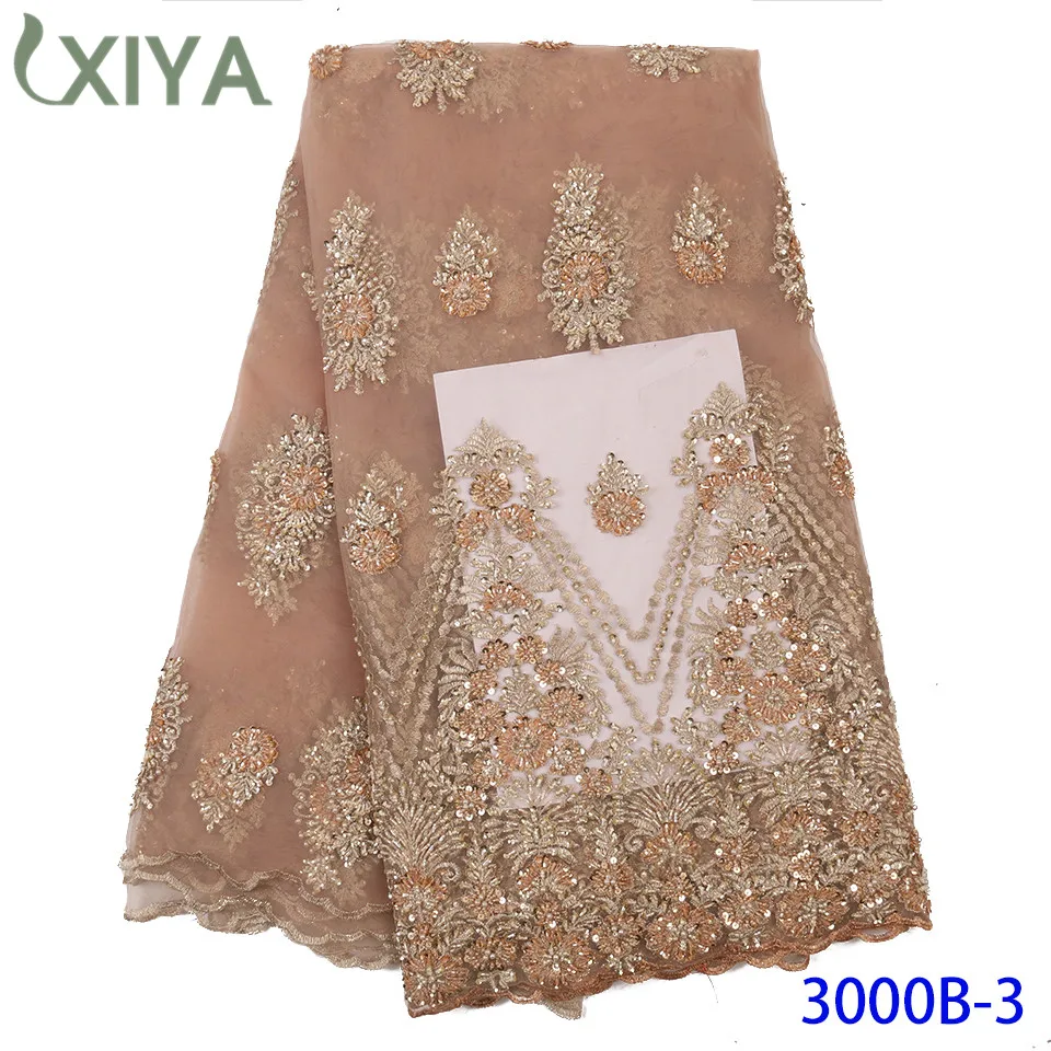 Kaufen Luxus Handgemachte Perlen Spitze Stoffe Stickerei Afrikanische Französisch Tüll Mesh Spitze Stoff Schwere Perlen Spitze Stoff für Frauen APW3000B