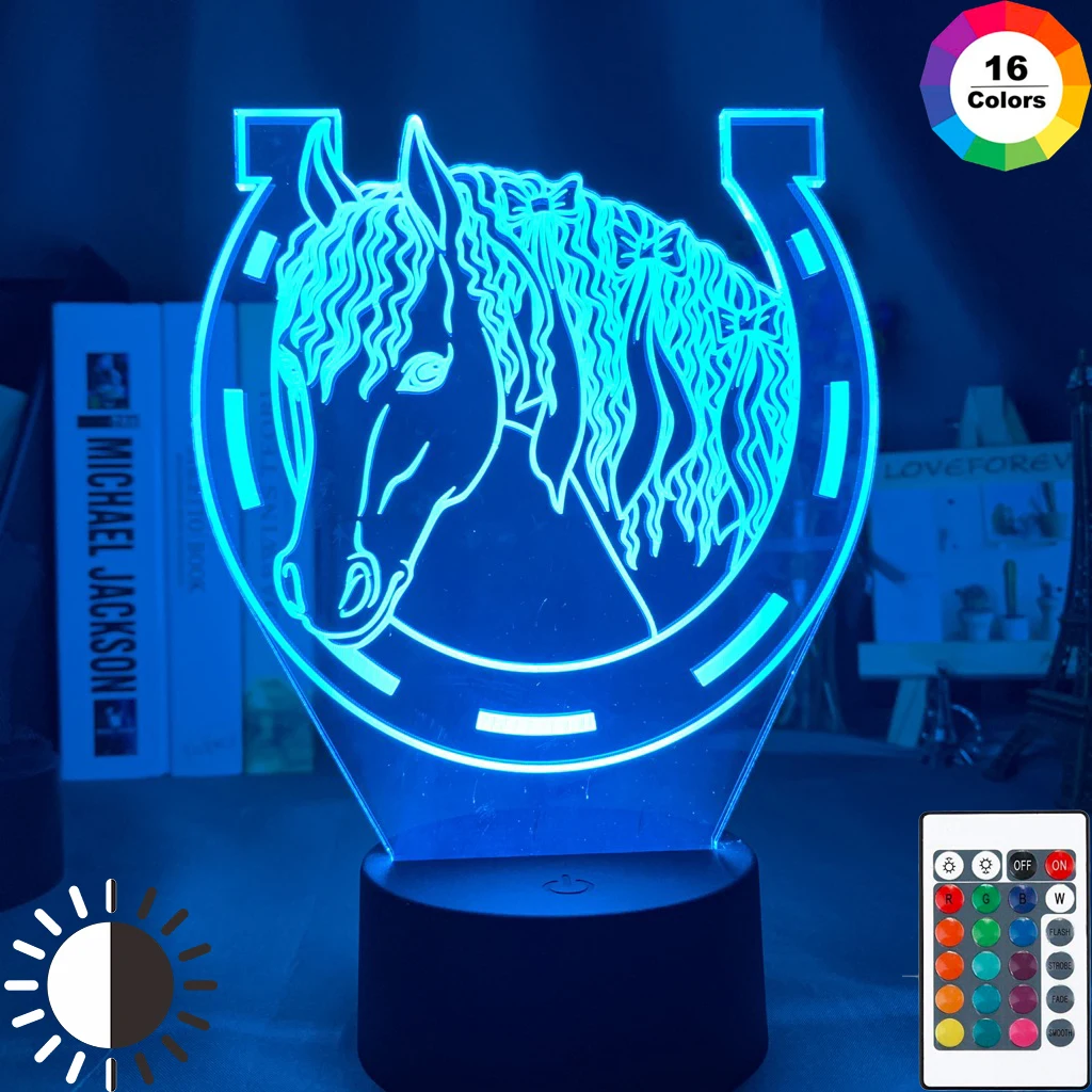 

Acrylic Led Night Light Touch Sensor Color Changing Nightlight for Home Decoration Light Cool Gift 3d Illusion Lamp Horseshoe