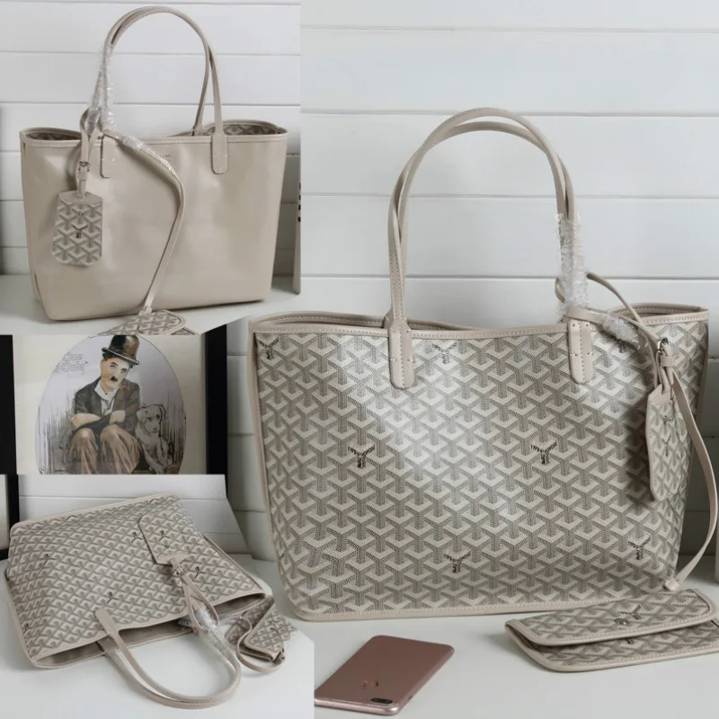 

2019 New Leather Shopping Bag One Shoulder Plus and Right Tote Bag Double Sided Large