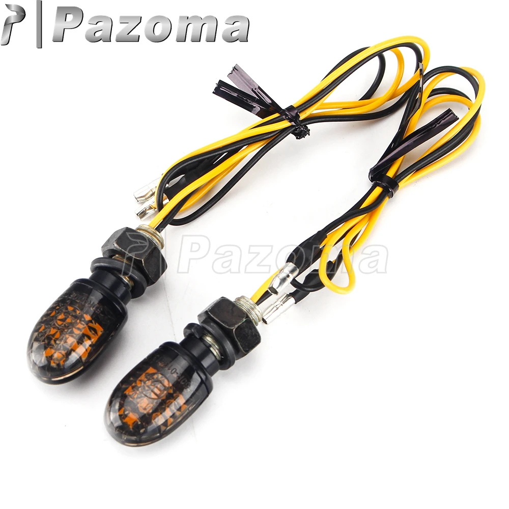 Motorcycle Amber Mini LED Turn Signals Lamp Lights Blinker Indicator B –  pazoma
