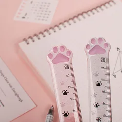 15cm Kawaii Cat Paw Plastic Straight Rulers DIY Drawing Tools Measuring Tool Drawing Supply School Office Supplies Student Prize